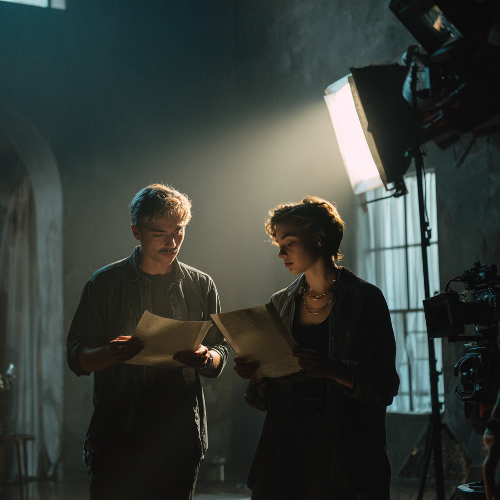 u8572111467_two_actors_rehearsing_a_scene_on_a_quiet_film_set_983ec225-d7be-4787-b1a9-72b7a3bb7c85_2